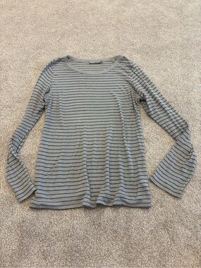 Vince cotton stripe crew long sleeve shirt size S